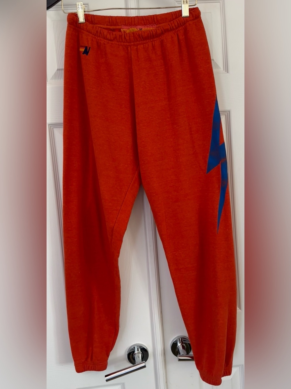 Aviator nation BOLT SWEATPANTS heather orange blue size medium